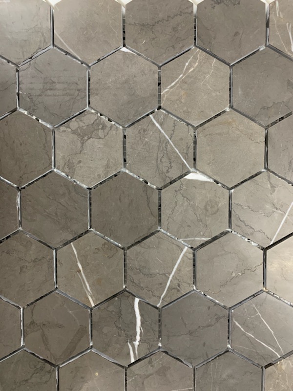 Arvex Hexagon Pietra Grey Honed Marble 48mm 29.8×30.3cm
