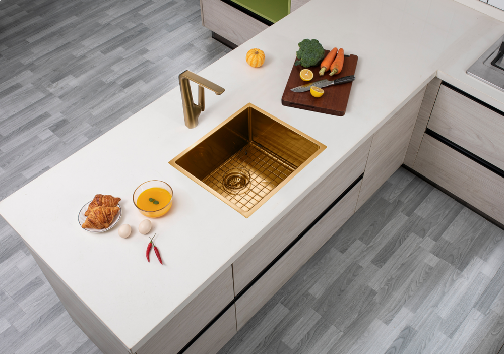 Handmade Stainless Steel Single Bowl Kitchen Sink 1.2mm (Top/Flush/Undermount) 440*440*205mm