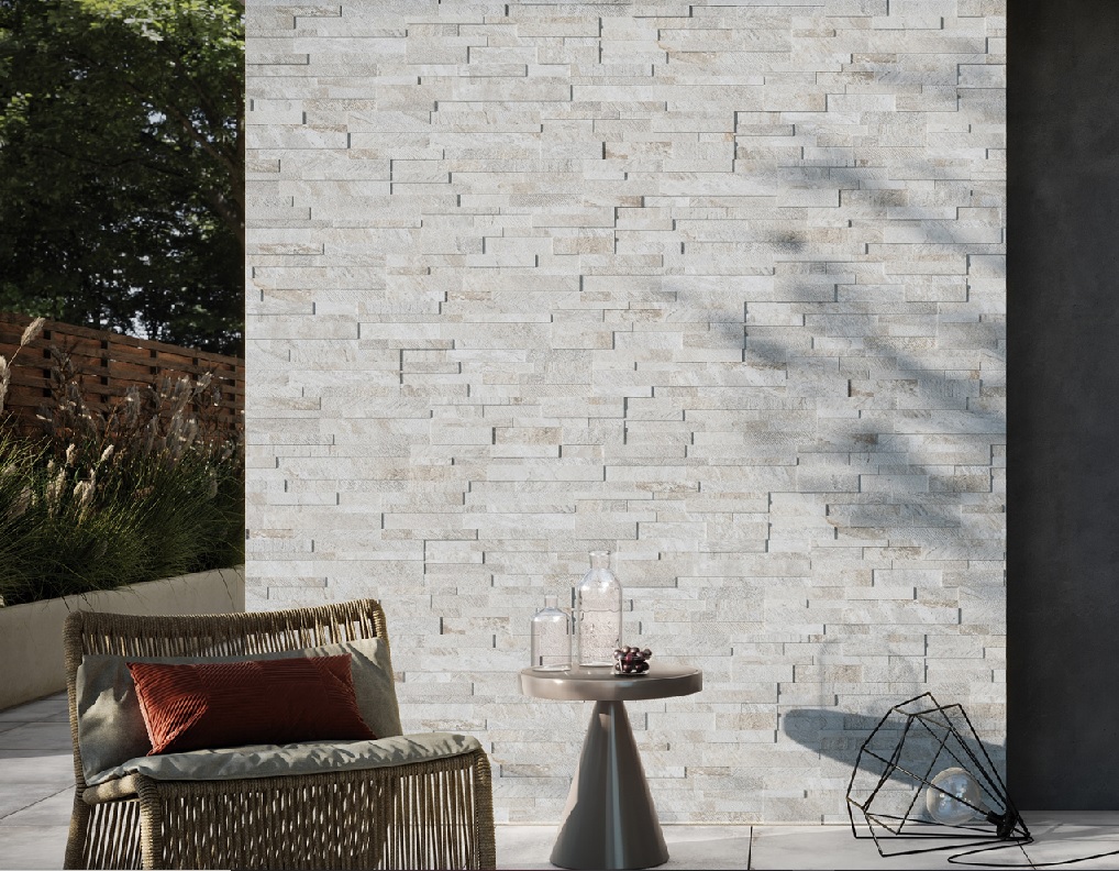 Rondine Quarzite Bianco Bookleaf 15x61cm