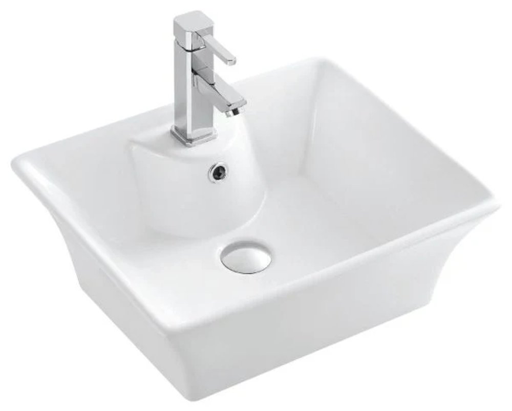 Zento 49S High Gloss White Semi Pedestal Wall Hung Basin
