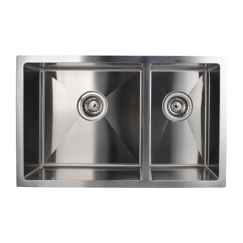 Chrome Stainless Steel 1 & 1/2 Bowl Kitchen Sink 710x450x205mm