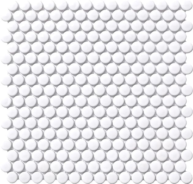 White gloss penny round
