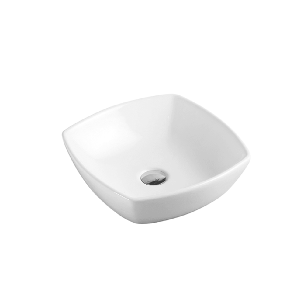 SQ 43 High Gloss White Above Counter Square Basin