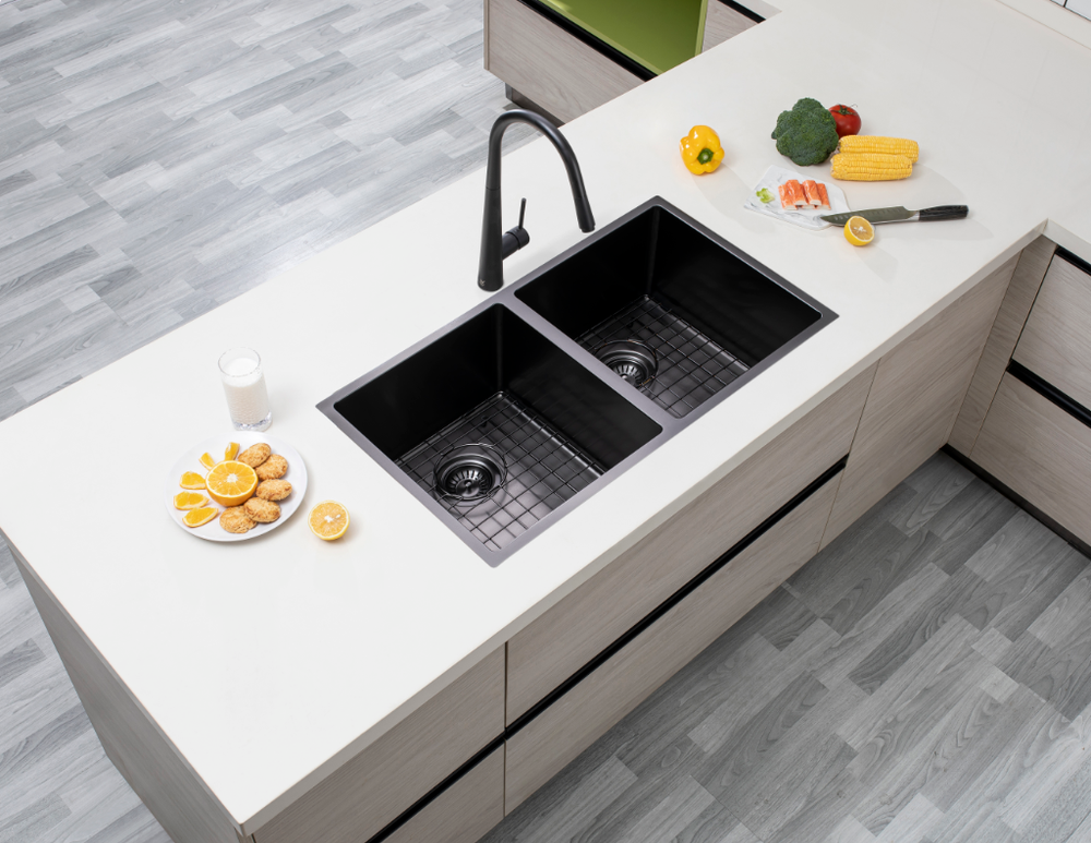 Handmade Stainless Steel Double Bowl Kitchen Sink 1.2mm (Top/Flush/Undermount) 820*457*230mm