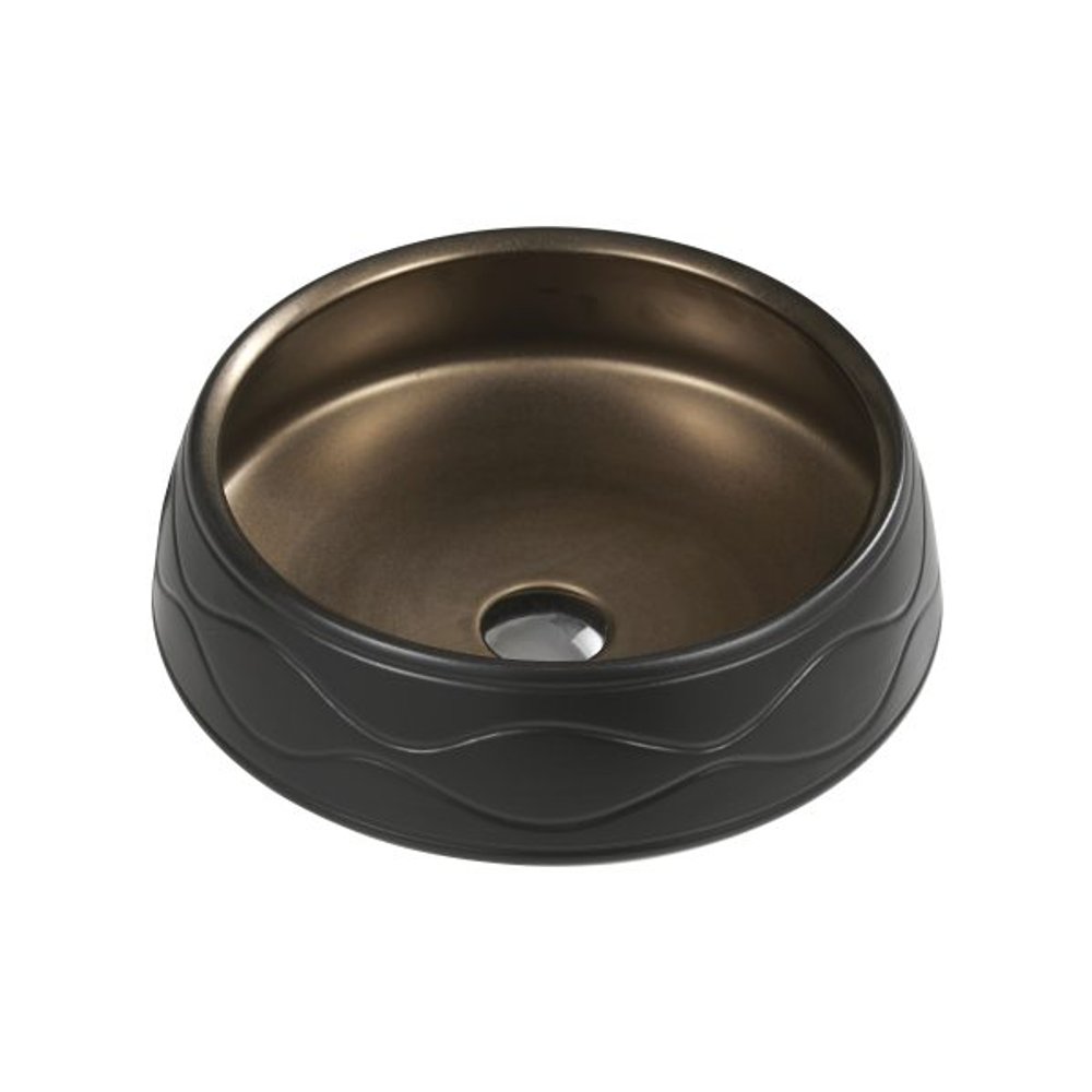 Trier 75 Bronze with Art Matt Black Above Counter Round Basin