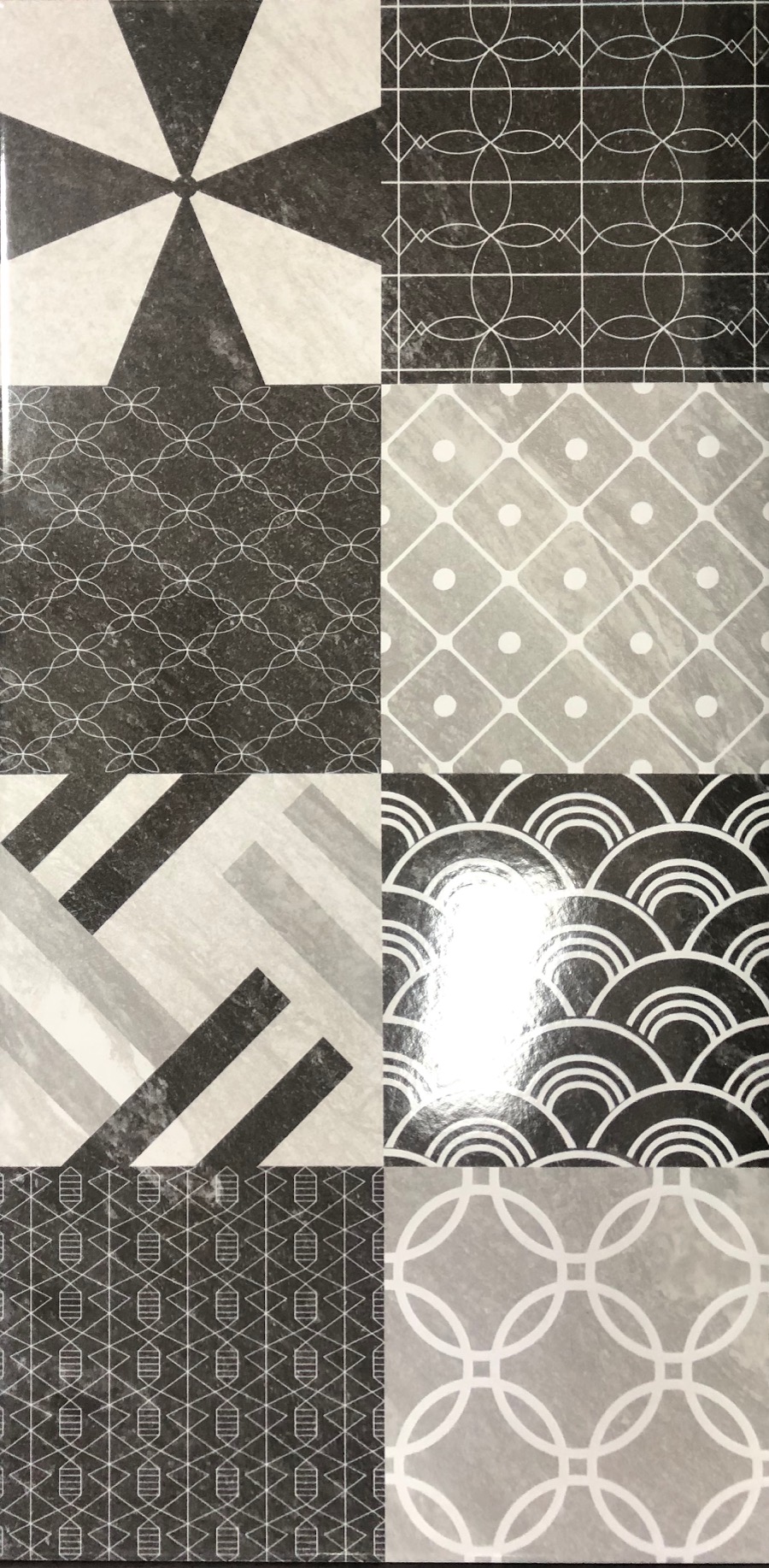 Kimgres Malia Gloss Charcoal Pattern 30x60cm