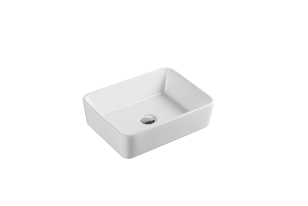 Qtro 48 High Gloss White Above Counter Rectangular Basin