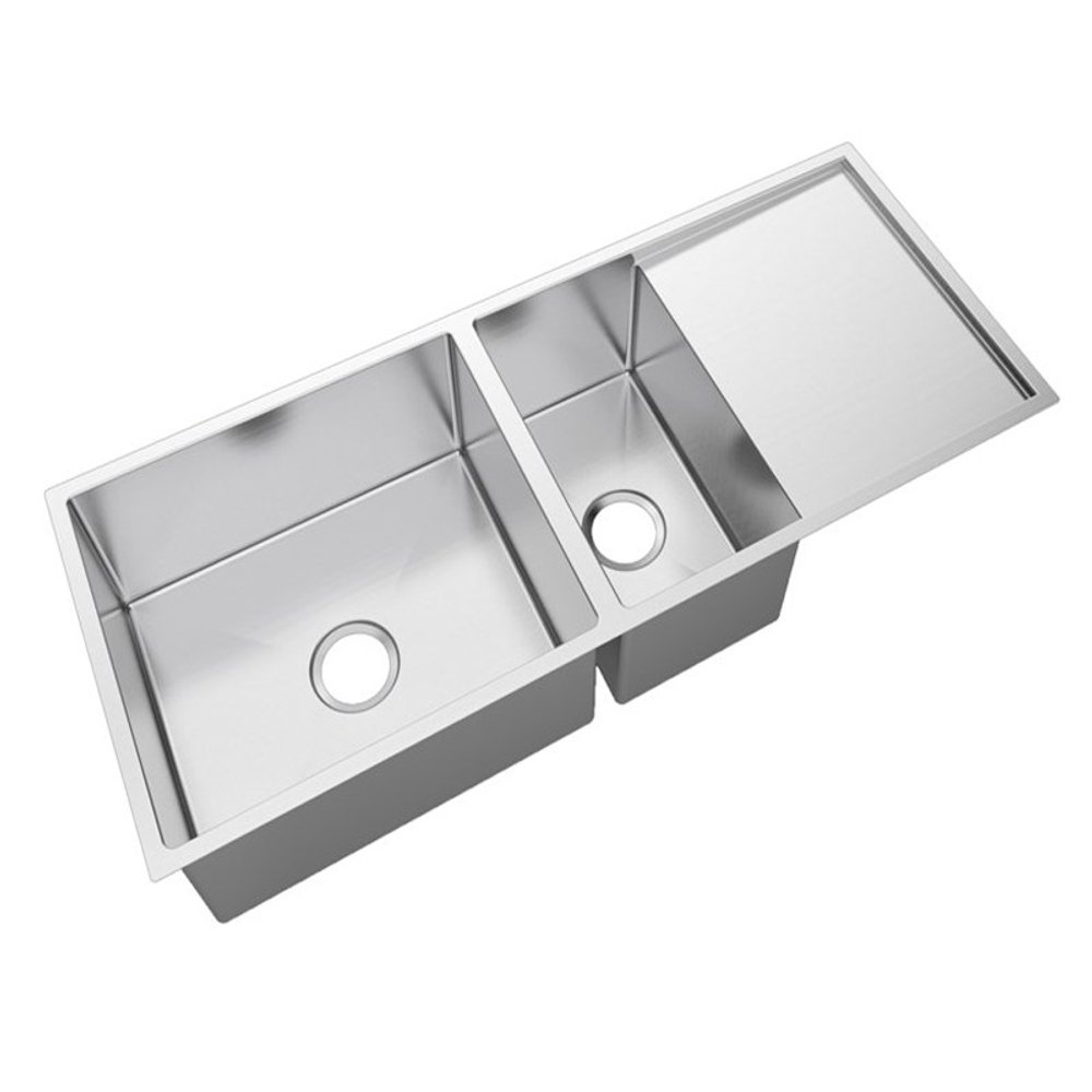 Handmade Stainless Steel One and a Half Bowl Kitchen Sink with Drainboard 1.2mm (Drop-In/Flush Mount/Under Mount) 1160*460*230mm