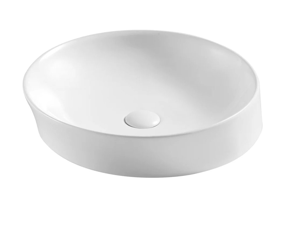 Spin 40B High Gloss White Above Counter Round Basin