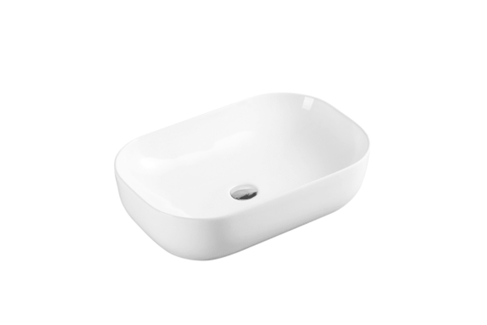 Evea 60 High Gloss White Above Counter Oval Basin