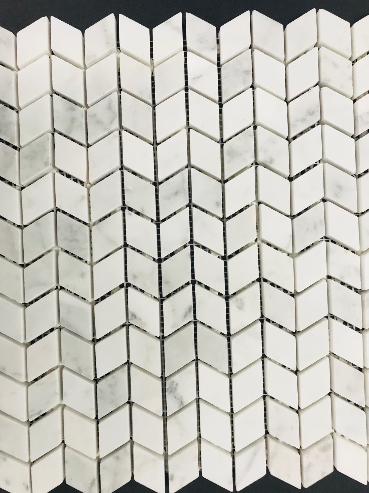 Arvex Rhomboid Chevron Carrara Honed Marble 23mm 30.5×30.5cm