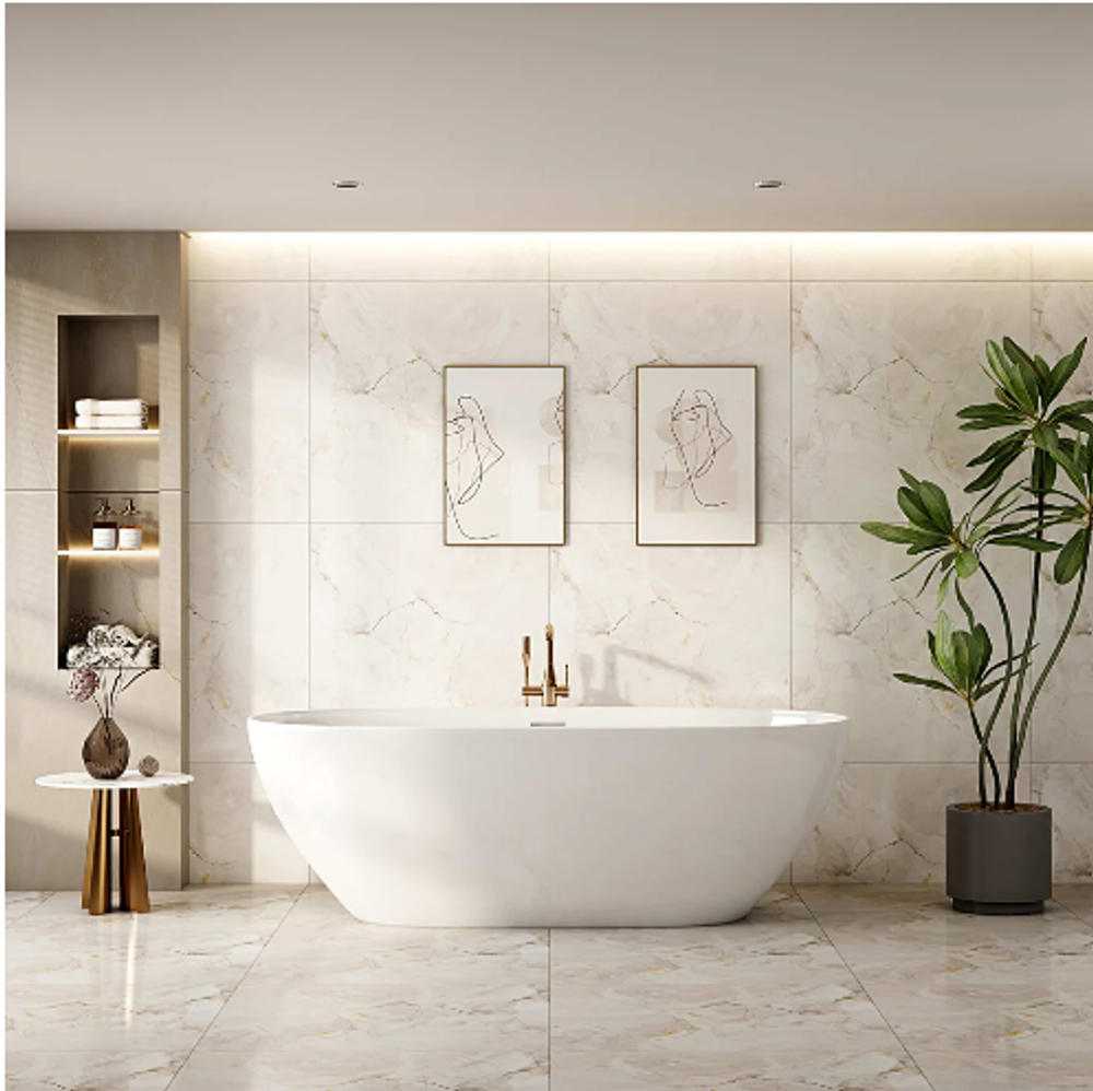 Pilato 1700mm Freestanding Gloss White Bathtub