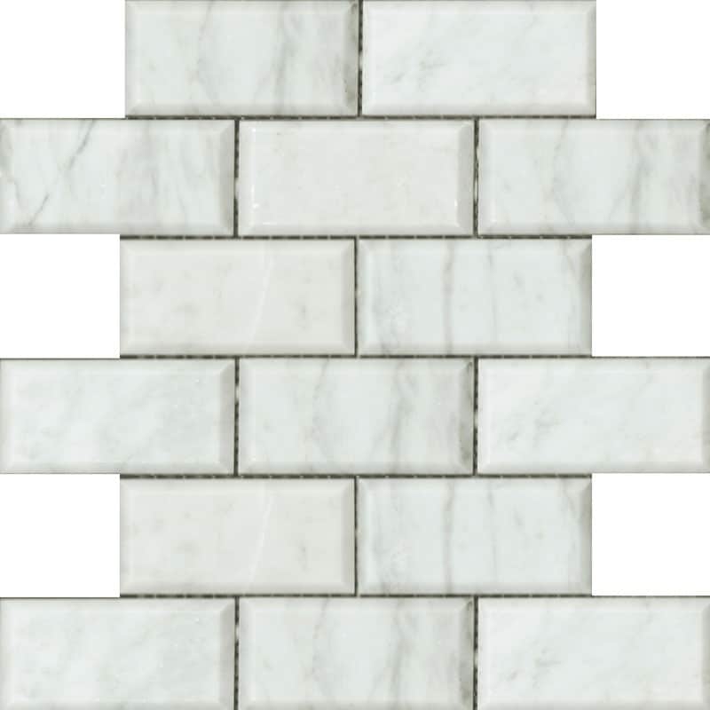 Carrara marble bevelled brick