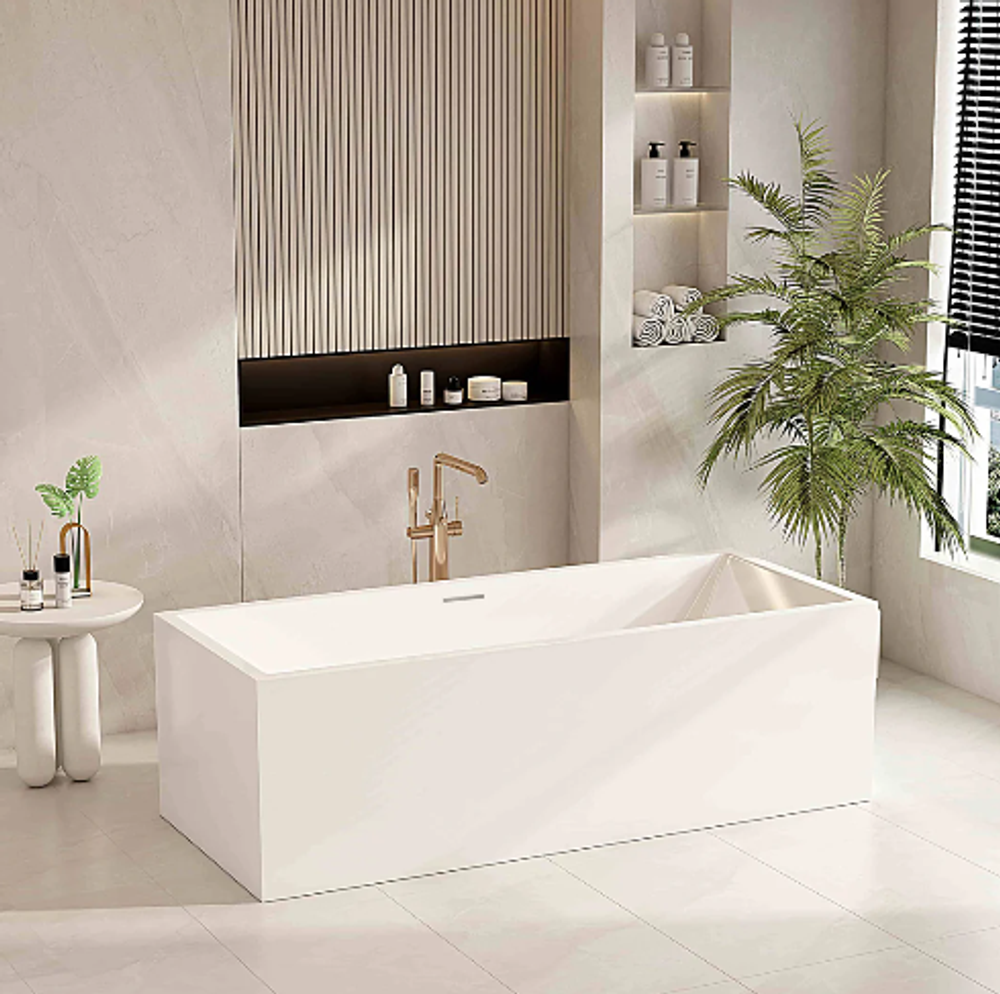 Orta 1300mm Multi-Fix Freestanding Gloss White Bathtub