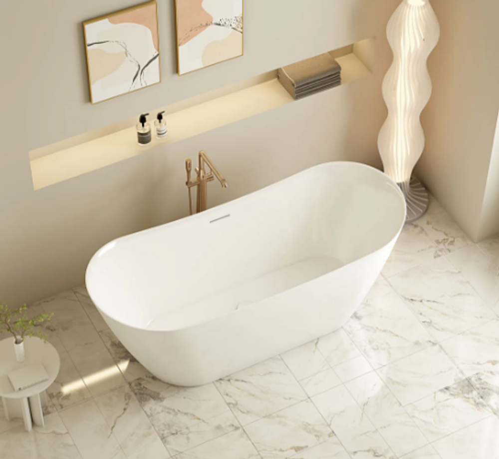 Disney 1700mm Freestanding Designer Gloss White Bathtub