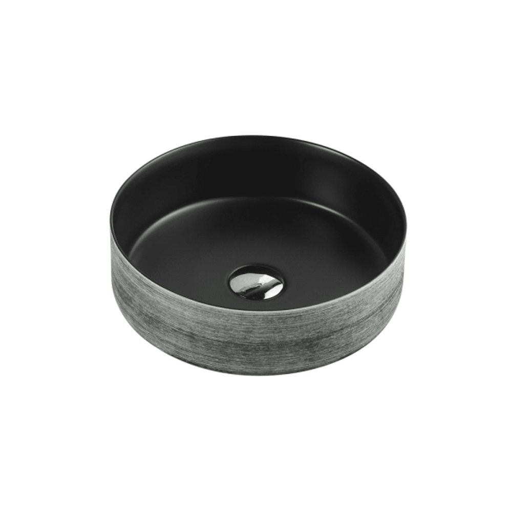 Sasso 31 Touchline Black Above Counter Round Basin