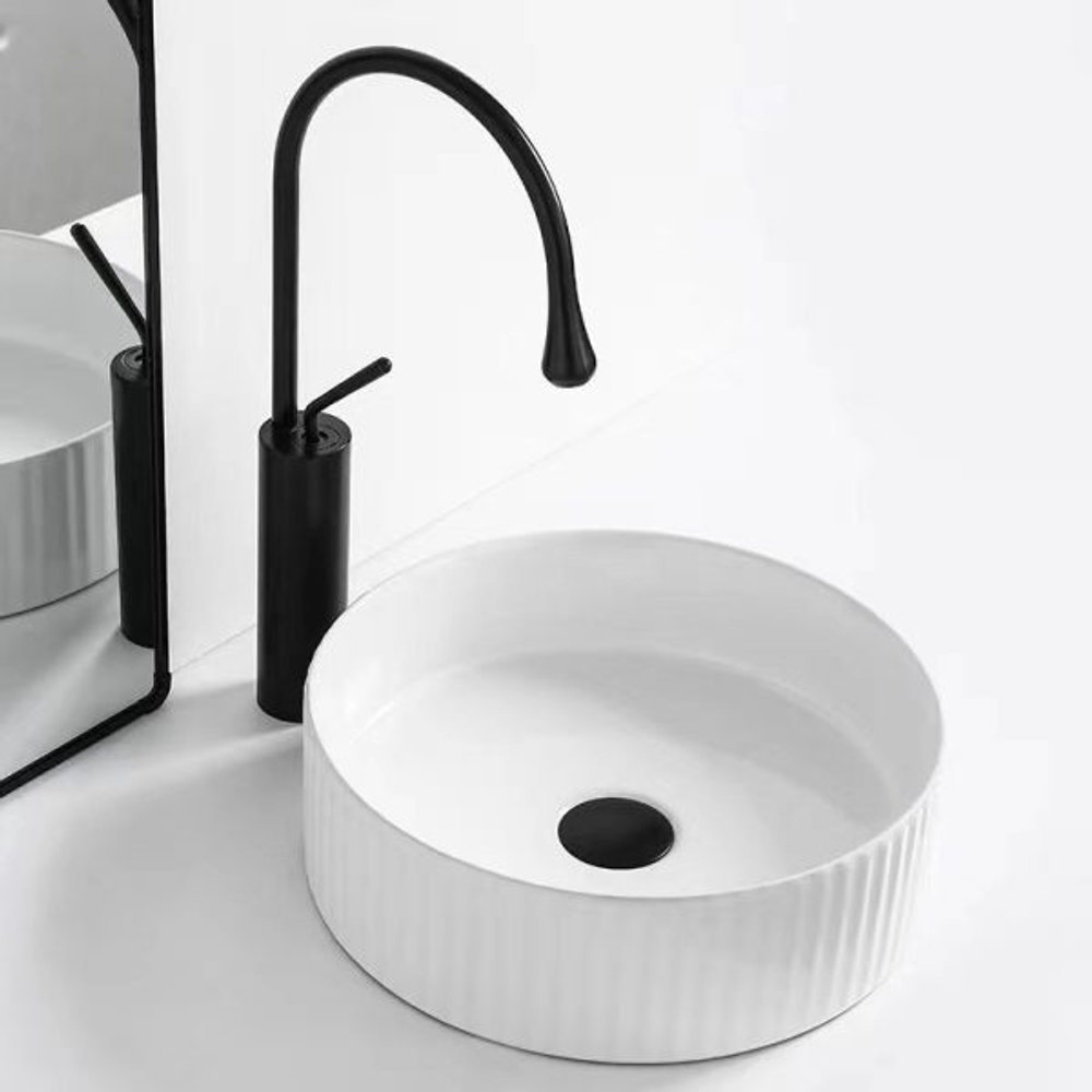 Cora Above Counter Fluted Circle Basin