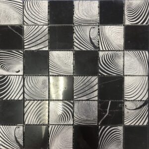 Starstile Nero Marquina Laser Wave 30x30cm Sheet