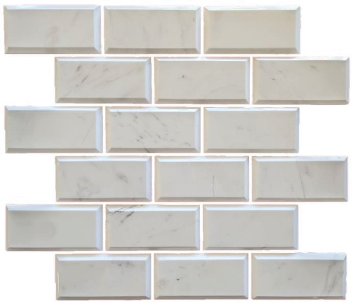 Calacatta marble bevelled brick