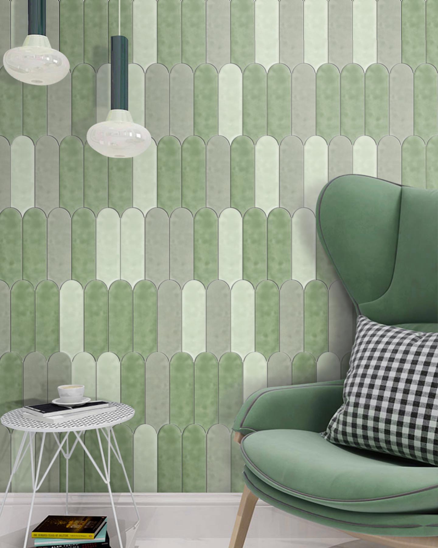 Bellavista Feathers Gloss Light Green 9x30cm