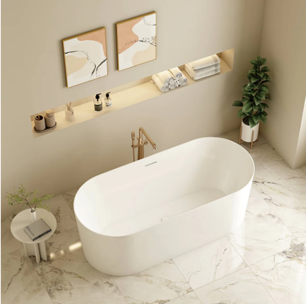 Iseo 1400mm Ultra-Slim Freestanding Gloss White Bathtub
