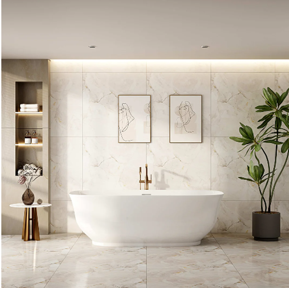 Libra 1700mm Freestanding Gloss White Bathtub