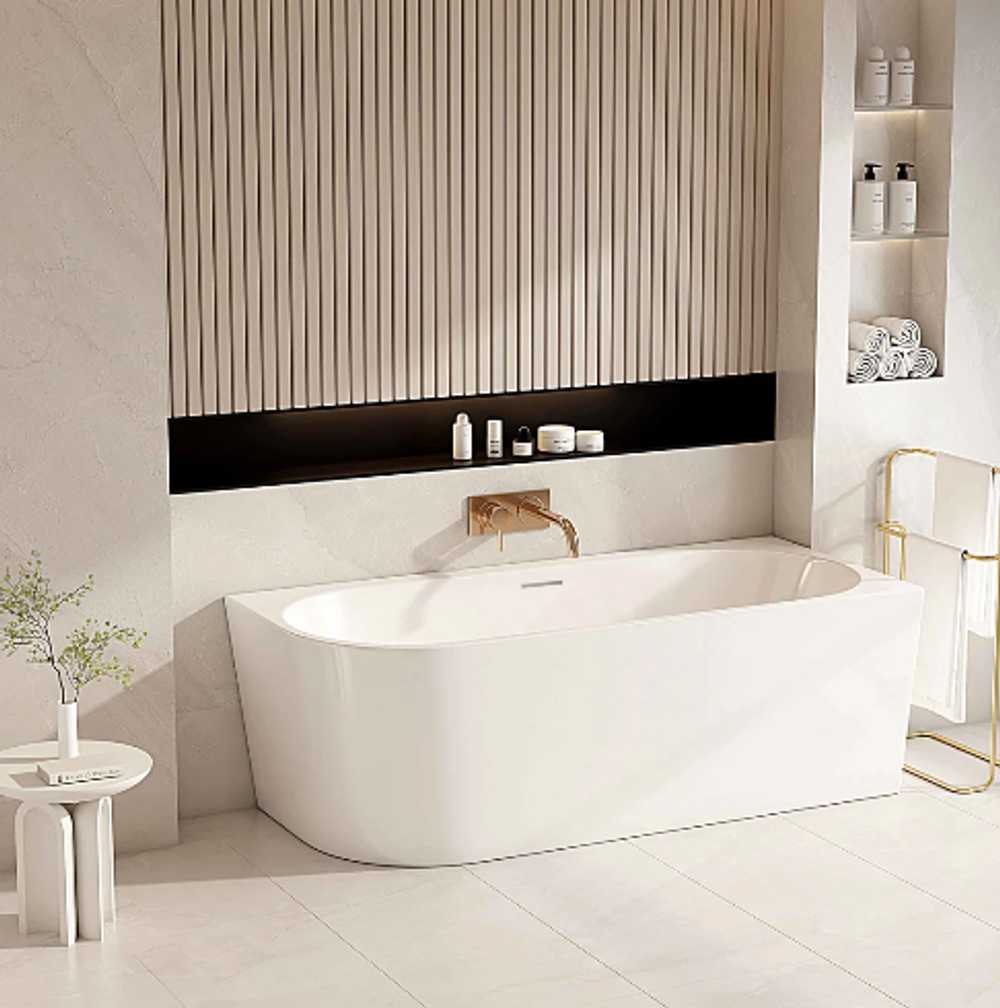 Nova 1400mm Right Hand Corner Gloss White Bathtub