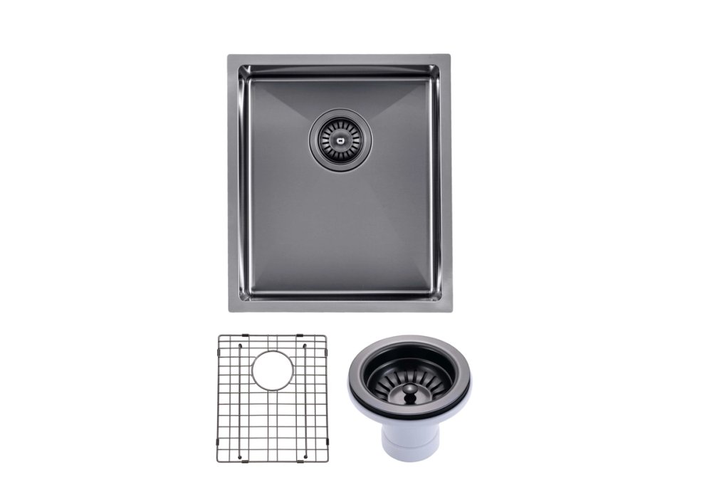 Handmade Stainless Steel Single Bowl Kitchen Sink 1.2mm (Top/Flush/Undermount) 390*450*215mm