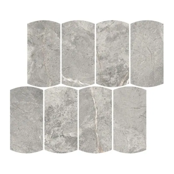 Kaolin Granito Grigio Mosaic-Arco 33.8x30 SilkTec®