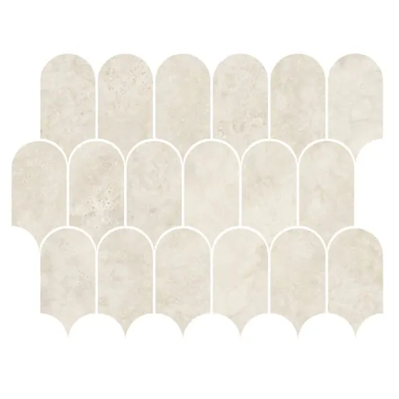Kaolin Tuscan Creme Travertine Mosaic-Roman 30x24 SilkTec®