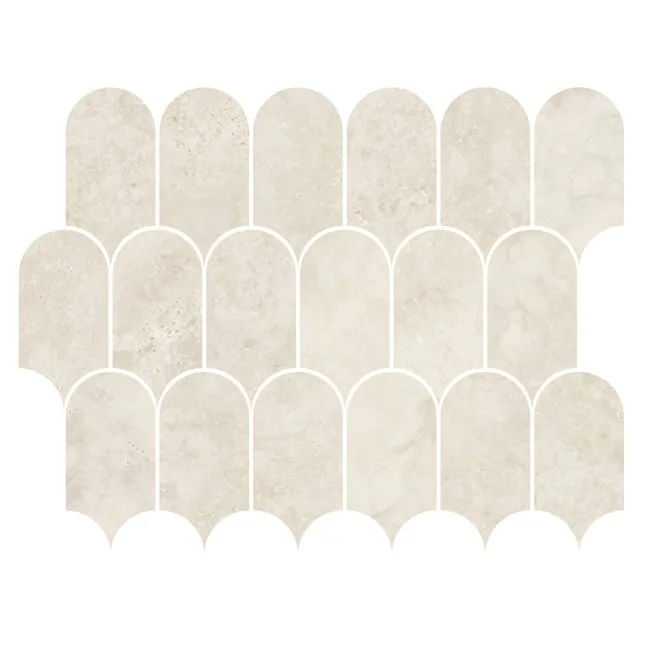 Kaolin Tuscan Creme Travertine Mosaic-Roman 30x24 SilkTec®