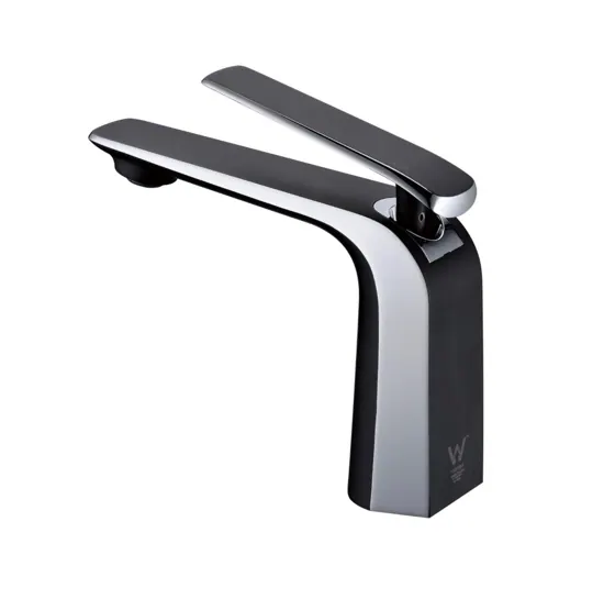 Esperia Matte Black & Chrome Basin Mixer