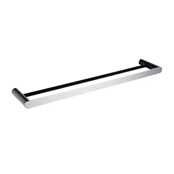 Esperia Double Towel Rail 600mm Matte Black & Chrome