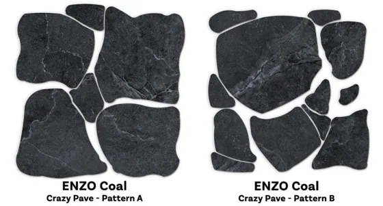 ENZO Coal SurfaceTec® Crazy Pave 2.16M2/Set (1 Box A +1 Box B)