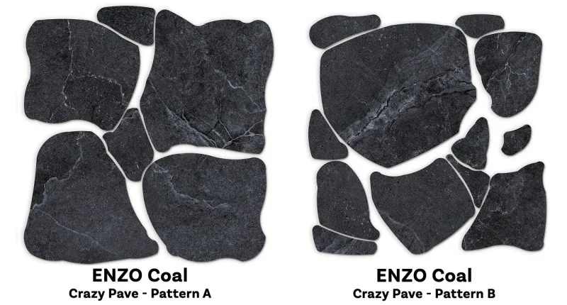 ENZO Coal SurfaceTec® Crazy Pave 2.16M2/Set (1 Box A +1 Box B)