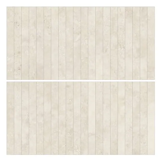 Kaolin Tuscan Creme Travertine Mosaic-Stix KitKat 30x30 SilkTec®
