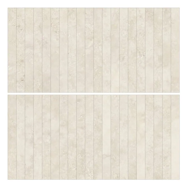 Kaolin Tuscan Creme Travertine Mosaic-Stix KitKat 30x30 SilkTec®