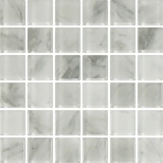 CRYSTAL CARRARA WHITE GLASS 20X20 S21