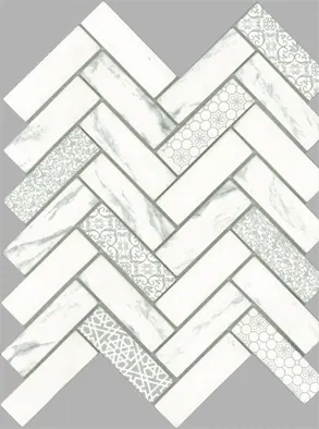 SIGNATURE HERRINGBONE WHITE SATIN 30X98 S21