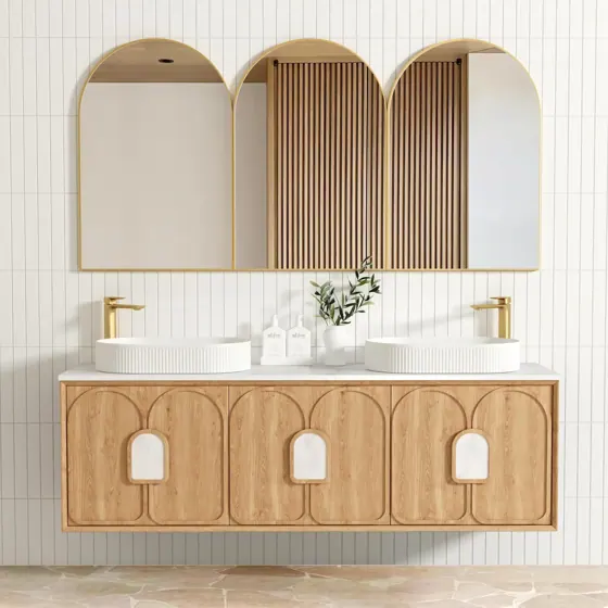 LAGUNA 1800MM NATURAL AMERICAN OAK WALL HUNG VANITY