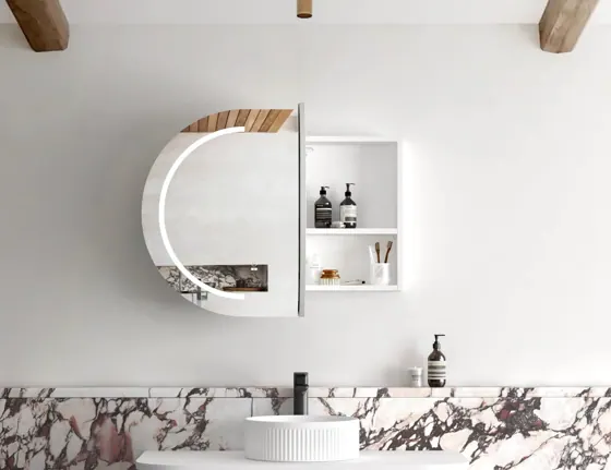 LED BONDI 900X600 WHITE SHAVING CABINET