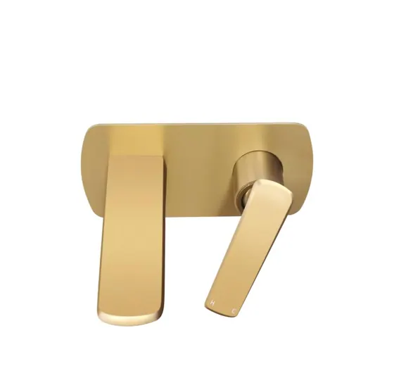 Esperia Brushed Yellow Gold Wall Mixer With spout