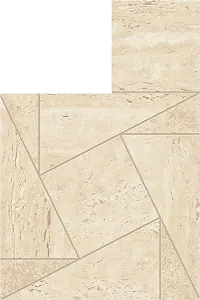 MarvelTravertine Sand Mosaico Tessellation 22x26