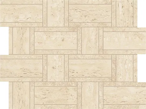 MarvelTravertine Sand Mosaico Basketweave 35x46.8