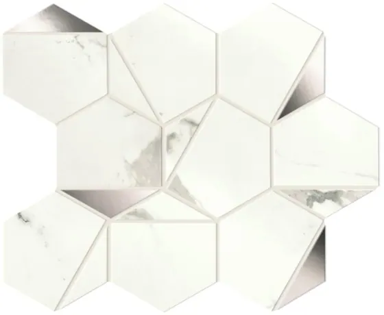 MarvelShine Statuario Supremo Platino Hex 25.1x29 Shiny