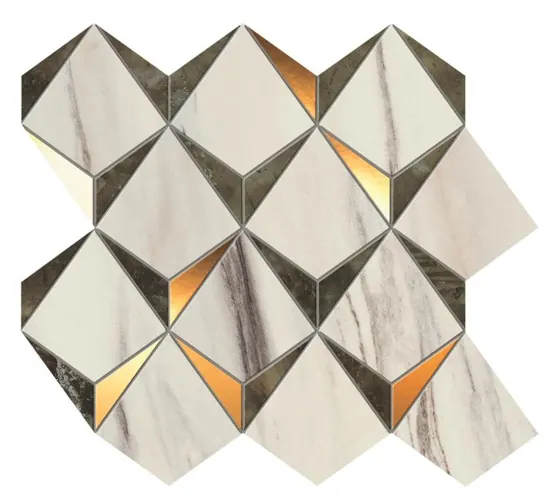 MarvelDream Bianco-Green Diamond Mosaic 35.8x32.9