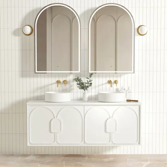 LAGUNA 1500MM SATIN WHITE WALL HUNG VANITY