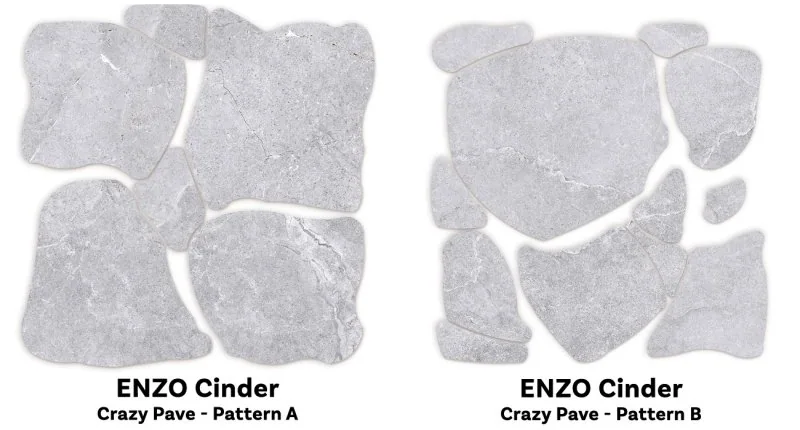 ENZO Cinder SurfaceTec® Crazy Pave 2.16M2/Set (1 Box A +1 Box B)