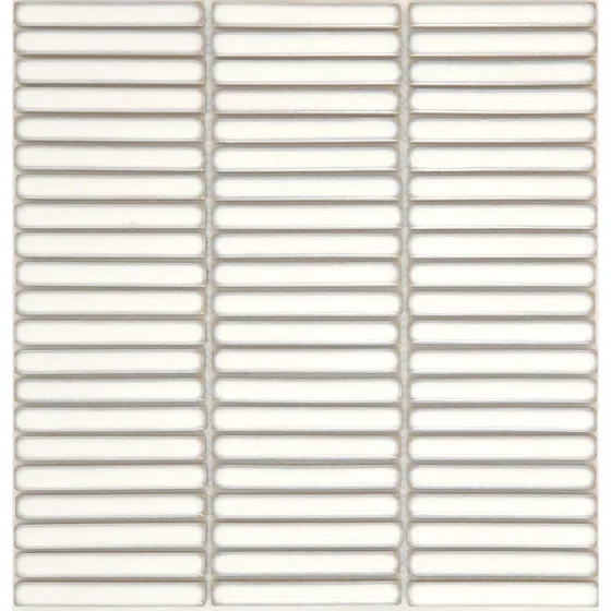 Bamboo White Chalk Gloss Mosaic 12×92 S21
