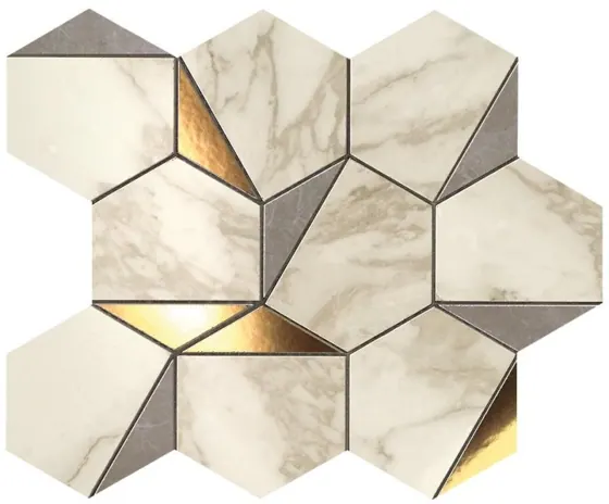 MarvelEdge Gold Hex Gris-Calacatta 25.1x29